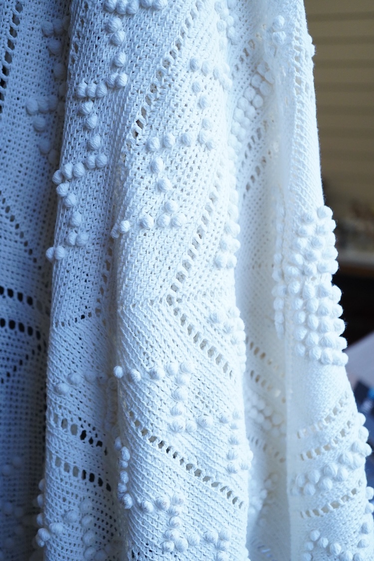 Two ornate French hand crochet bed covers